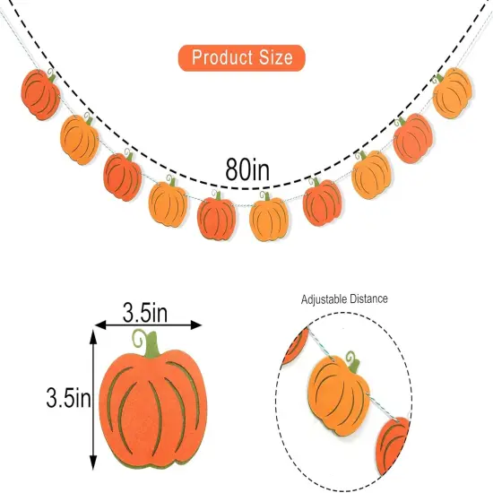 Felt Pumpkin Garland - Halloween Pumpkin Banner {3}