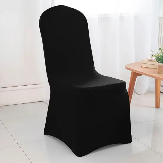 Black Spandex Banquet Chair Cover with Stretch Fit for Weddings and Events {5}