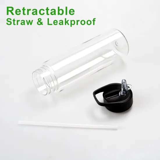 6 Pack 24 oz Clear Water Bottles with Straw {4}
