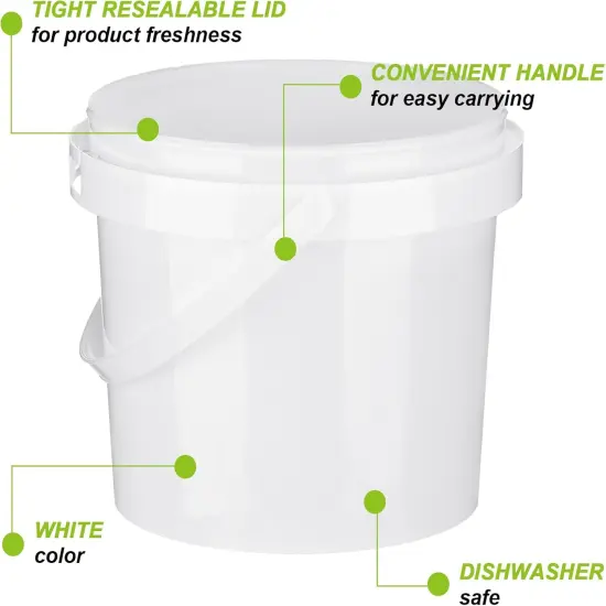 10 Pack White Plastic Bucket {2}