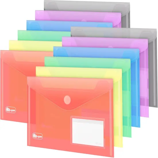 A5 Plastic Envelopes - 6 Colour {1}