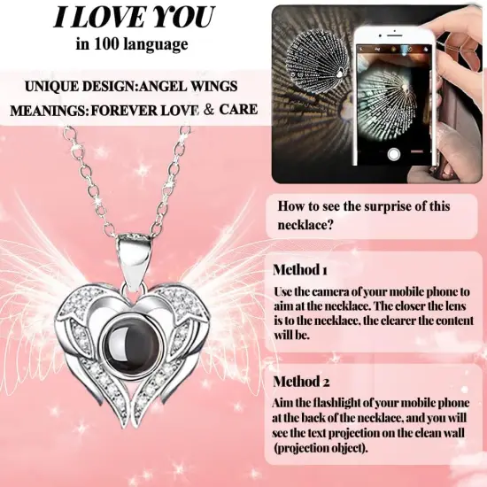 Preserved Real Rose with I Love You Necklace Gifts for Girlfriend {3}