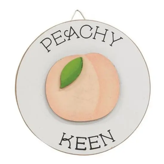 Mini Wooden Easel Sign 4" Round Desk Decor with Positive Quotes and Cut-Out Peach Asstd. 3 {2}