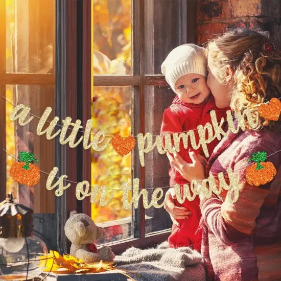 Pre-Strung Pumpkin Fall Baby Shower Banner Decorations {3}