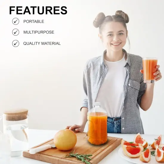 Clear PET Plastic Juice Bottles 64 oz. (Set of 4) {4}