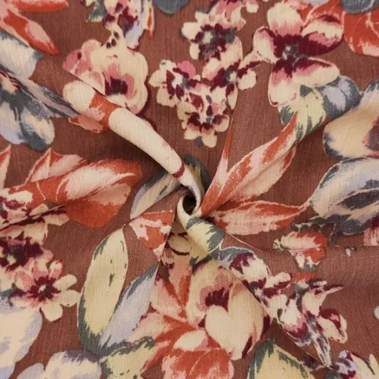 1 Yard Clay Mauve Rayon Crepon Crinkle Fabric Apparel Lightweight Drapey 50/52 Inch Width {1}