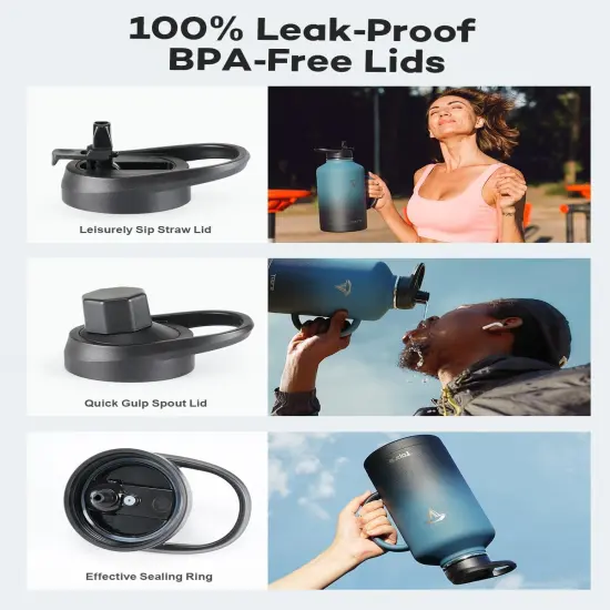 64oz Water Bottle Insulated - Indigo Black {4}