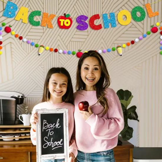 Glittery Welcome Back to School Banner Set Back to School {4}