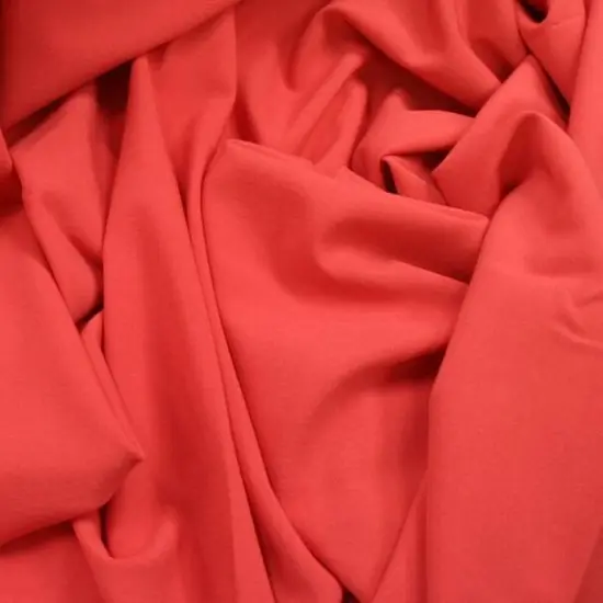 1 Yard Dark Coral Poly Rayon Spandex Tropical Stretch Fabric, 57/58&Prime; {1}