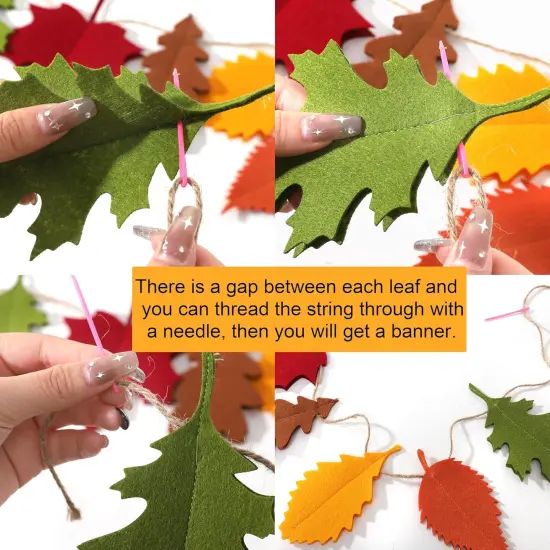 Felt Fall Leaf Garland - Double Layers Felt {4}