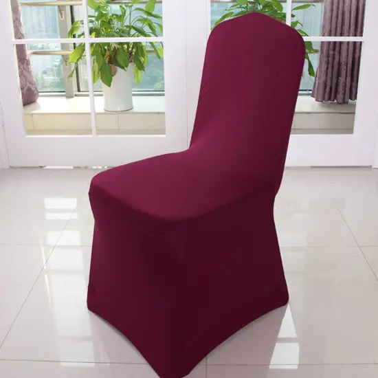 1 Piece Spandex Banquet Chair Cover Burgundy Stretch Wrinkle Resistant Event Decoration {4}