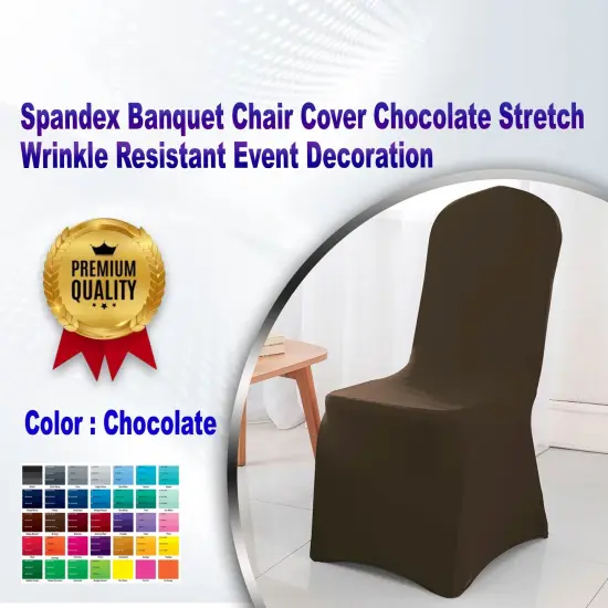 1 Piece Spandex Banquet Chair Cover Chocolate Stretch Wrinkle Resistant Event Decoration {1}