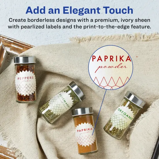 Avery Pearlized Ivory Starburst Labels with Sure Feed Technology, Print-to-the-Edge, 1.75" {2}