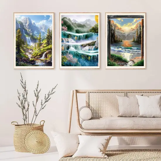 6 Pack 5D Diamond Painting Kits for Adults, Landscape Diamond Arts Kits Diamond Art Sets,Gem Painting by Number Kits for Adults Beginners Home Wall Decor 11.8x15.7 Inches {4}