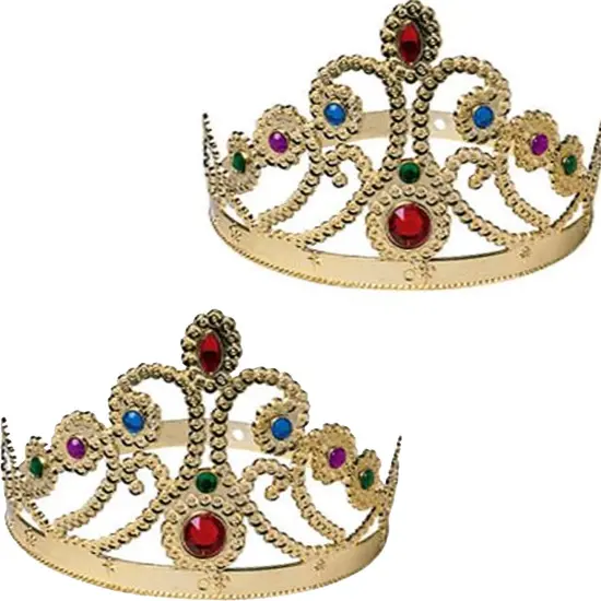 Queen Gold Crown with Plastic Jewels {3}