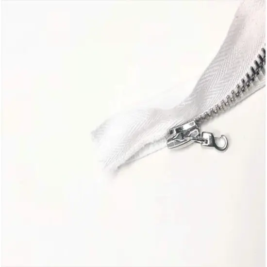 Zipper &ndash; White 4MM 4.5" Nickel Non-Separating, Closed for Pants, Shorts, Sleeves, and More {5}