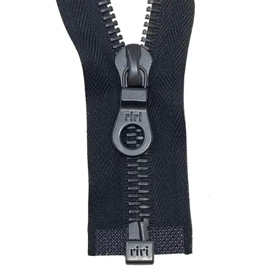 Zipper 8MM One-Way Separating Open Bottom with KTA Pull Black/Black 28" {4}