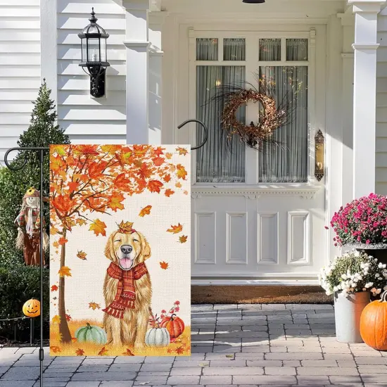 Welcome Fall Garden Yard Flag 12x18inch(Orange, Green, Brown) {3}