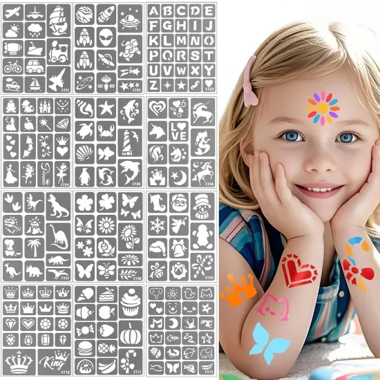 Paint Stencils Kit on Face and Body (183 PCS Stencil) {1}