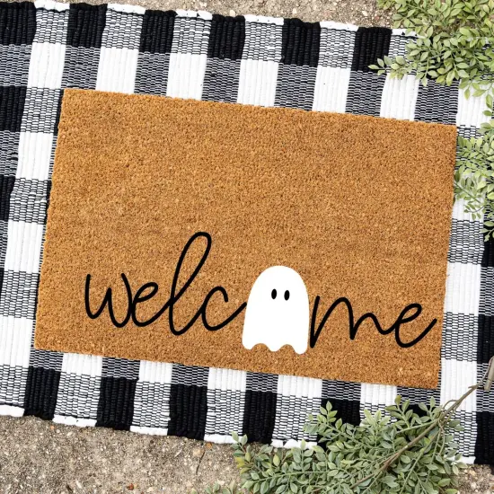 Door Mats Large Halloween Doormat Stencils Trick or Treat Boo Ghost Stencil (Halloween Doormat) {4}