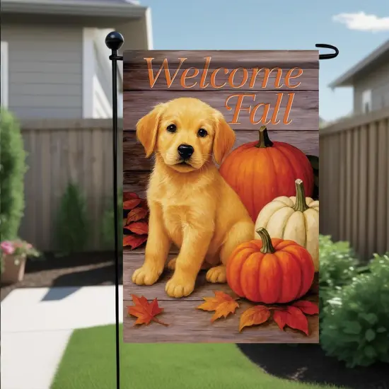 Fall Garden Yard Flag 12x18 Inch(Labrador Retriever Puppy) {3}