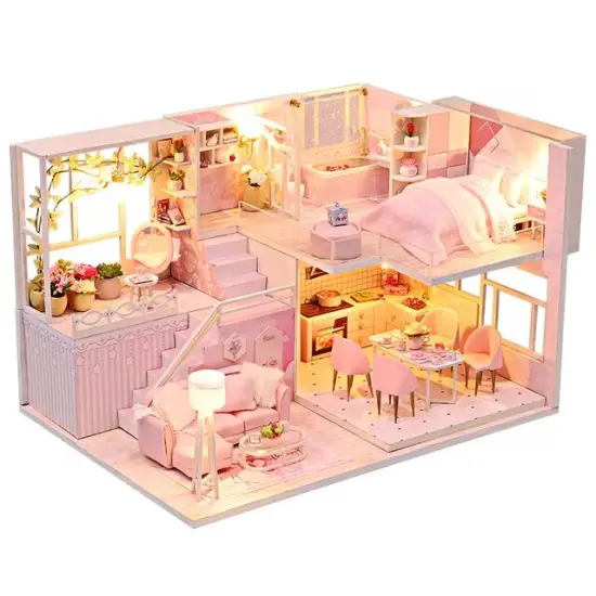 Miniature Wizardi Roombox Kit - Pink Dreams Dollhouse Kit {1}