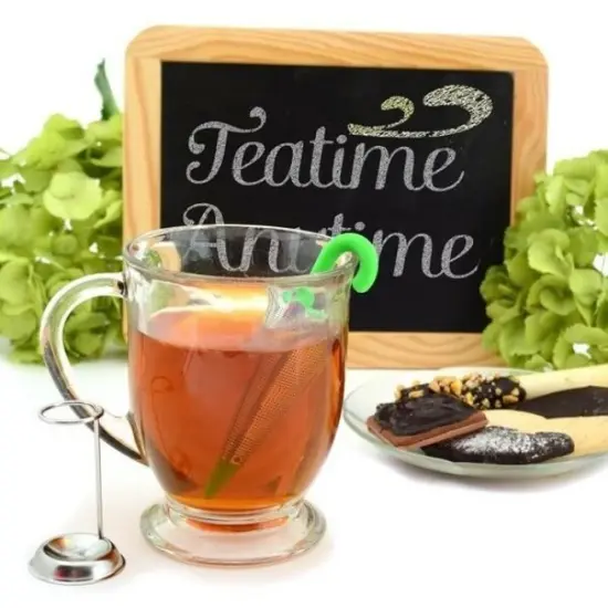 Norpro Umbrella Shape Stainless Steel Mesh Loose Leaf Tea Infuser and Drip Catcher {5}