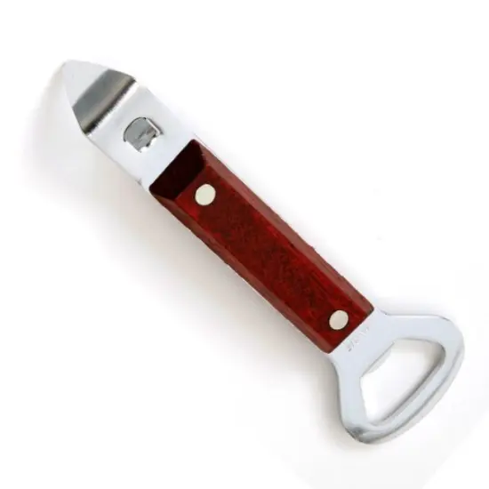 Norpro Heavy Duty Wood Handle Soda Pop Beer Can Punch and Bottle Opener {2}