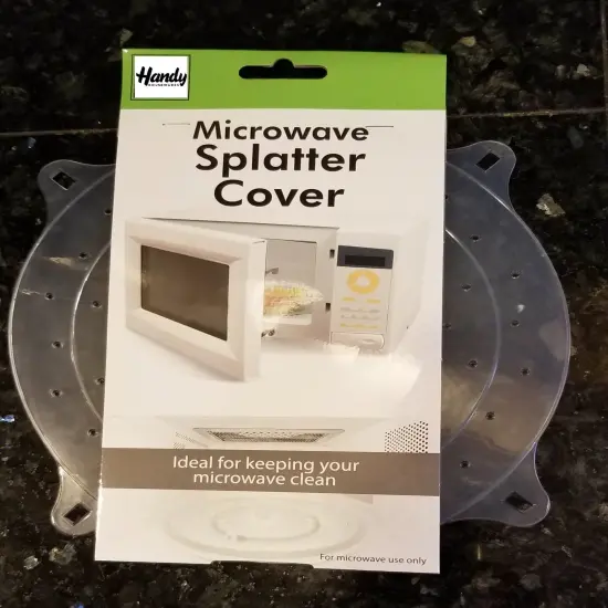 Handy Housewares 10" Round Vented Microwave Splatter Guard Food Bowl Cover - Helps Keep Your Microwave Clean {5}