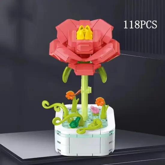 Peony Ranunculaceae Building Brick Potted Flower F07M9-8(103)-A5 {1}