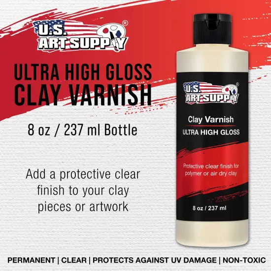 8 oz High Gloss Clear Acrylic Topcoat & Air Dry Clay Varnish - Acrylic Painting Protectant, Air Dry Clay Glaze for Polymer Clays, Ceramics, Pouring Paint Artworks and Sculptures {2}