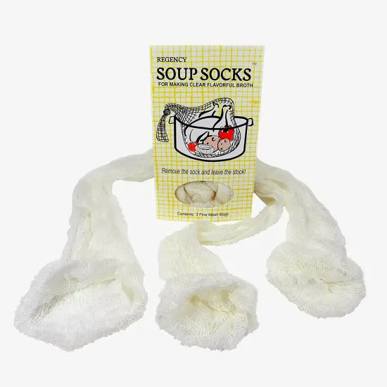 Regency Wraps Cotton Mesh Soup Socks for Making Clear Broth and Flavorful Soups - 3 Pack {4}