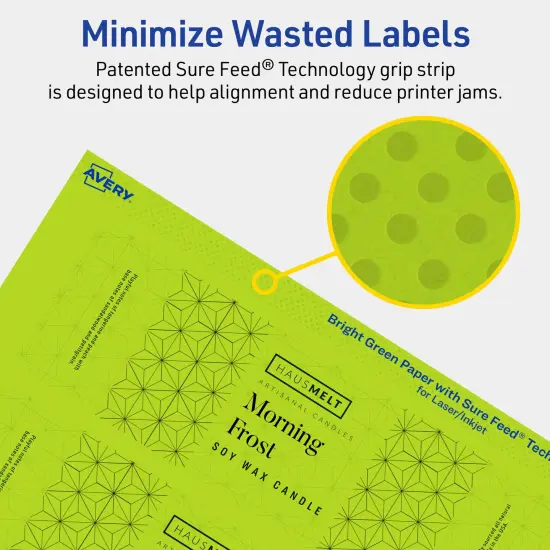 Avery Bright Green Paper Labels, 2" x 7" Rectangle {4}