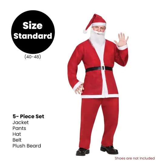 Fun World Pub Crawl Adult Santa Suit Christmas Costume - Standard Size Red {5}