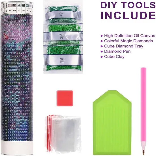 5D Diamond Painting Kit for Adults, Animal Bear Forest Scene, DIY Full Drill Diamond Art, 12x12 Inch {5}