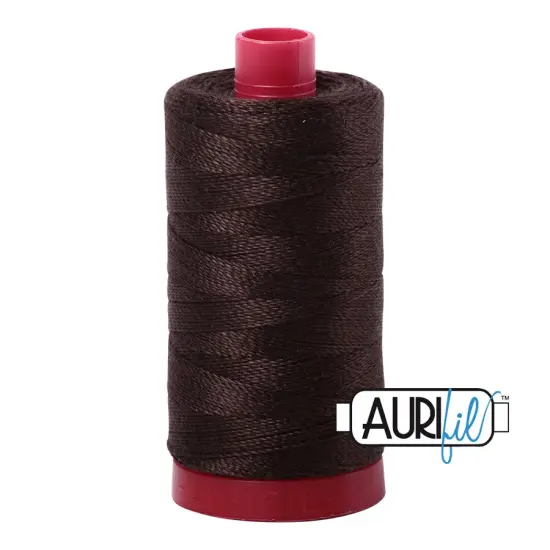 Dark Brown (5024) | 12wt Large Spool (325M / 356Y) | Aurifil Thread {1}