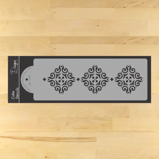 Mexican Tile Cake Stencil Tier #2 | C542 by Designer Stencils | Stencils for Royal Icing, Airbrush, Dusting Powder | {1}