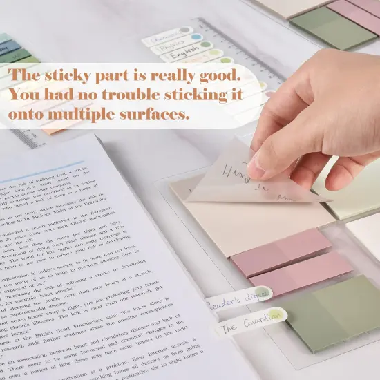 700 Sheets Transparent Sticky Notes, Clear Waterproof See Through Memo Pad, Self-Adhesive Translucent Writable Index Tabs for Annotating Books, Office & School Study Supplies {3}
