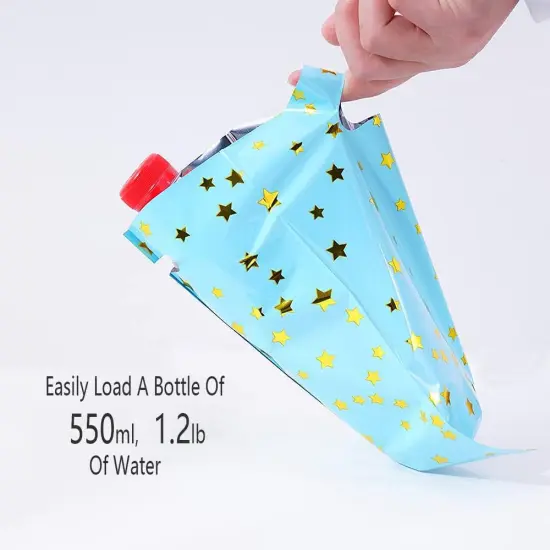 48 pieces of thicker gift bags with handles, plastic party candy bags with sparkling stars {5}
