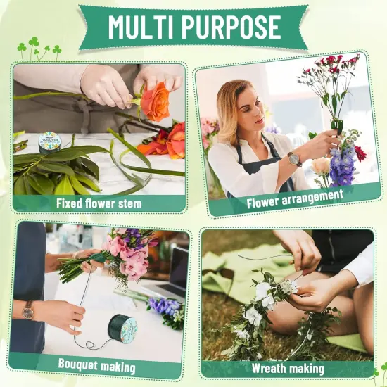 Floral Wire 22 Gauge Flower Wire for Craft, 200 Yards Green Flexible Paddle Florist Wire for Flower, Green Florist Wire Christmas Wreaths Tree, Garland Floral Flower Arrangements, and Wreath Frame {4}