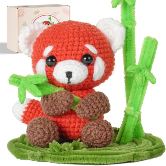 Crochet Kit for Beginners, Crochet Animal Kits, Crocheting Kit for Starters, Learn to Crochet with Step-by-Step Video Tutorials, Beginner Crochet Kit for Adults(Panda) {1}