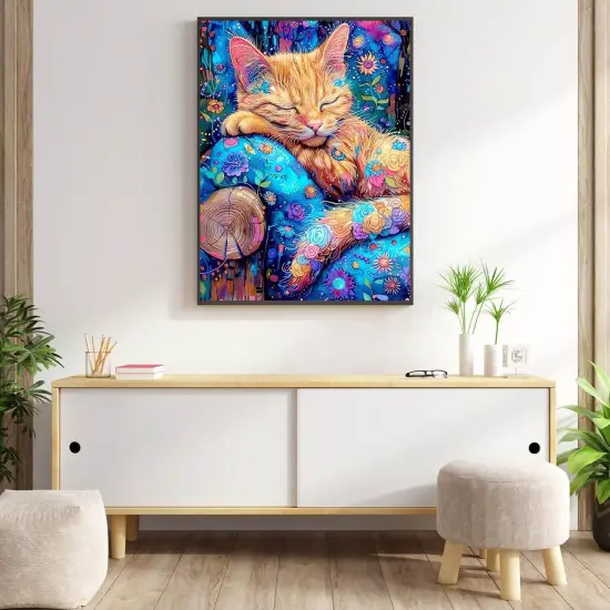 5D Diamond Painting Kits for Adults Cat Diamond Art Kits for Adoults DIY Full Round Paint with Diamond Art Dots Gem Art Painting Crafts {3}