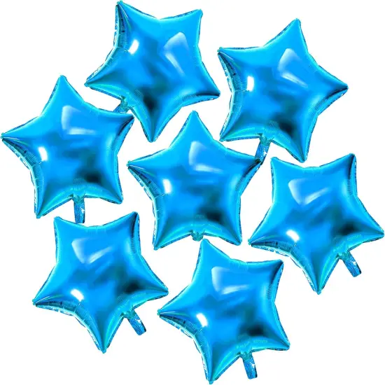 10inch Twinkle Blue Little Stars Shaped Foil Mylar Balloons {1}