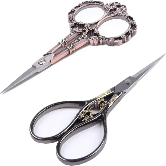 Vintage Plum Blossom Clouds Sewing Scissors for Embroidery, Sewing, Craft, Art Work & Everyday Use - Pack of 2,1pc Per Design {1}