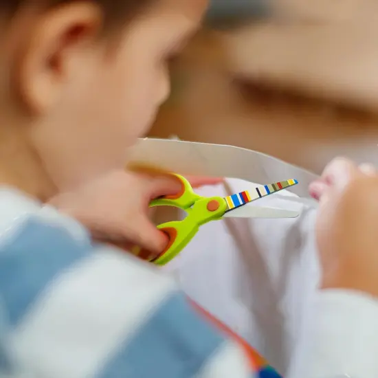 Scissors 3 Pack Children's Scissors with Comfort Handles 5" Safety Blunt Tip Scissors Floral Print Blades and Soft Grip Cute Scissors,School, DIY, Home, Classroom Use Crafting Cutting Paper {4}