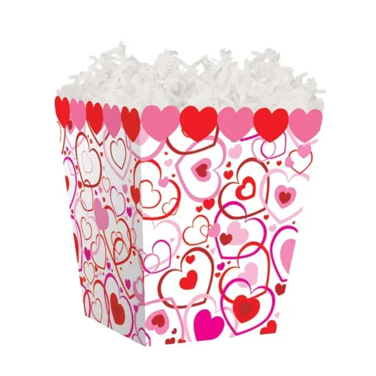 Pack/6: Hearts Big & Small Sweet Treat Boxes - 4 x 4 x 4-1/2" {1}