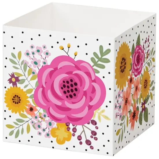 Pack/6: Wildflower Garden Square Party Favor Box - 3-3/4 x 3-3/4 x 3-3/4" {1}