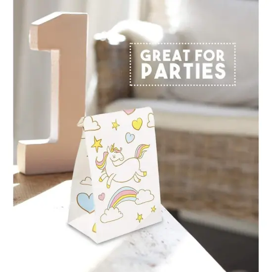 Rainbow Unicorn Party Favor Bags for Kids Birthday Party (5 x 8.5 x 3 In, 36 Pack) {4}