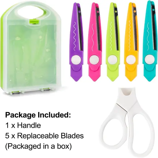 6Pcs/Set Craft Scissors Decorative Paper Edge Scissors With Storage Box Set, 5 Kinds Zig Zag Edges Scissors Great for DIY Projects Paper Card,Photo, Scrapbook,Office School Home Manual {4}