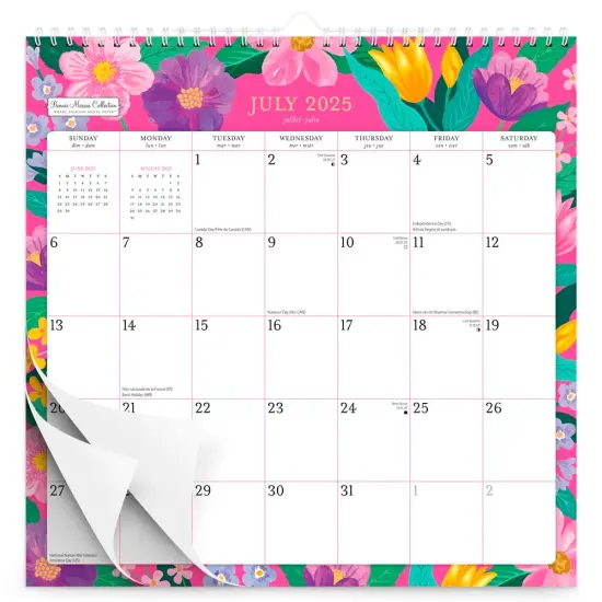Bonnie Marcus OFFICIAL | 2026 12 x 12 Inch (Hanging) 18 Months Monthly Square Wire-O Calendar | Sticker Sheet | July 2025 - December 2026 {1}